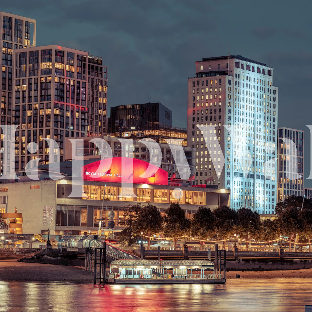 Urban Nightscape Glow wallpaper in a room