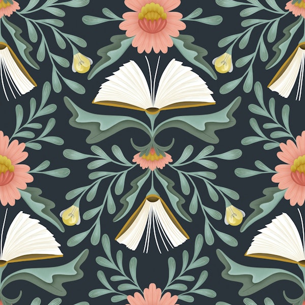 Books disguised as flowers dark