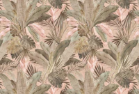 Bali Tropical watercolour Jungle leaves sage wallpaper
