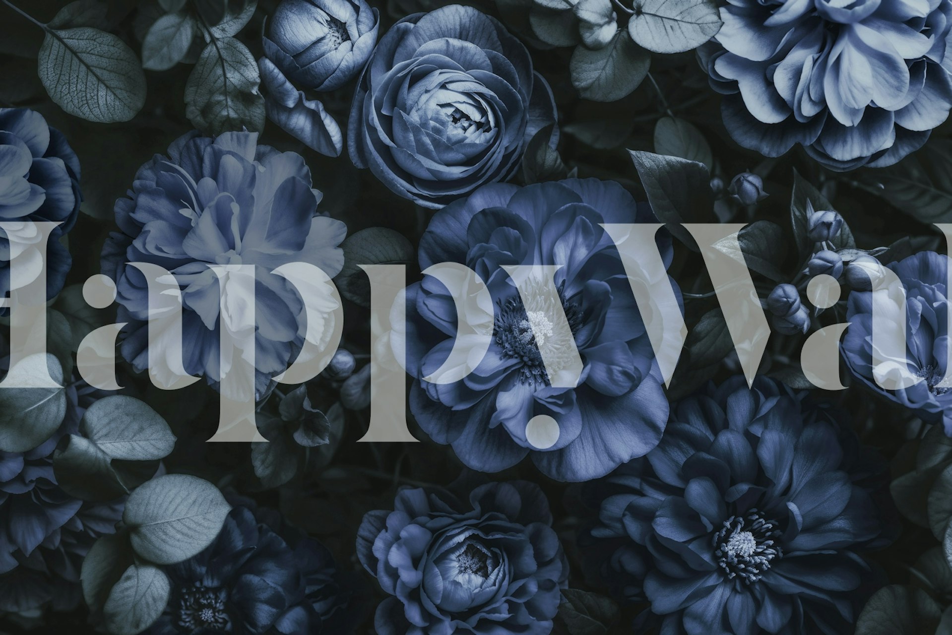 Design tapety kwiatowej w granatowym kolorze w pokoju