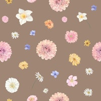 Mocca Mousse Floral Pattern papiers peint