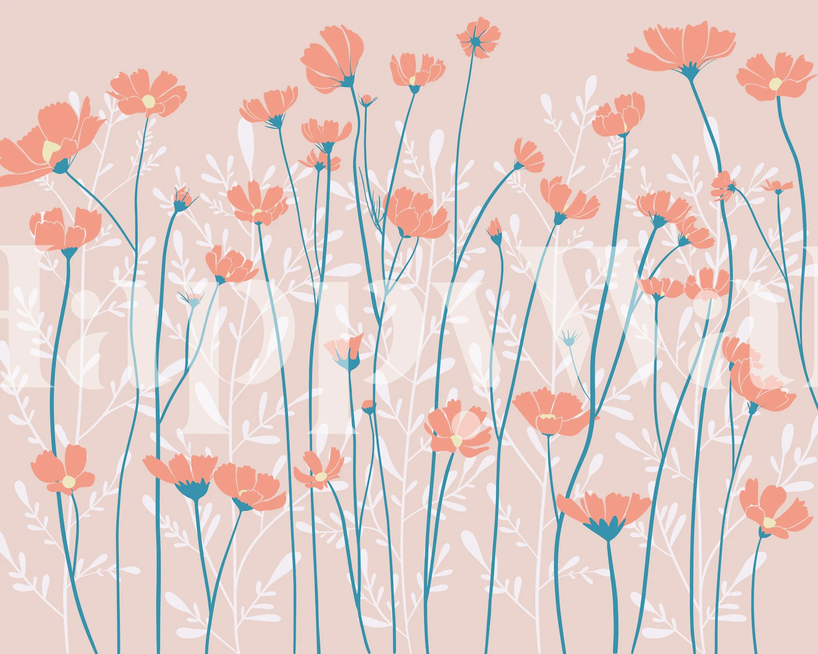 Spring Meadow Delight floral wallpaper in room