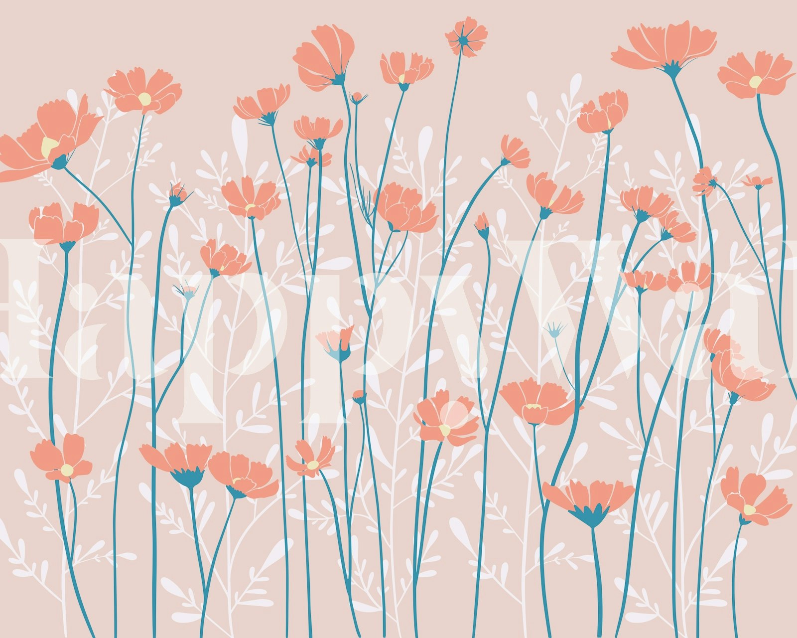 Spring Meadow Delight floral wallpaper in room