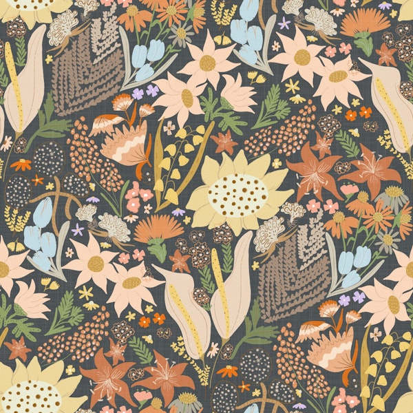 Romantic Dark Garden with Bold Florals