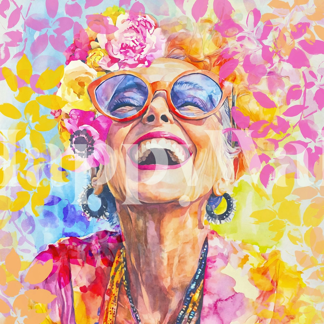 Carta da parati Brightly Beaming Joy Expression nella stanza