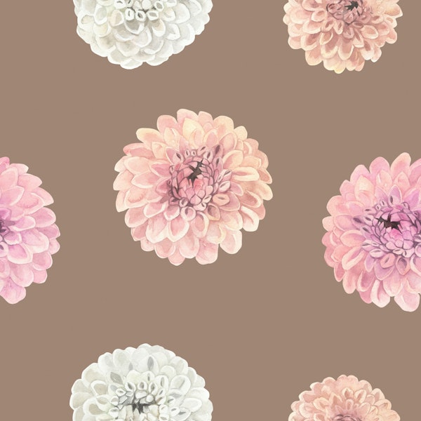 Dahlia Bloom on Mocca Mousse