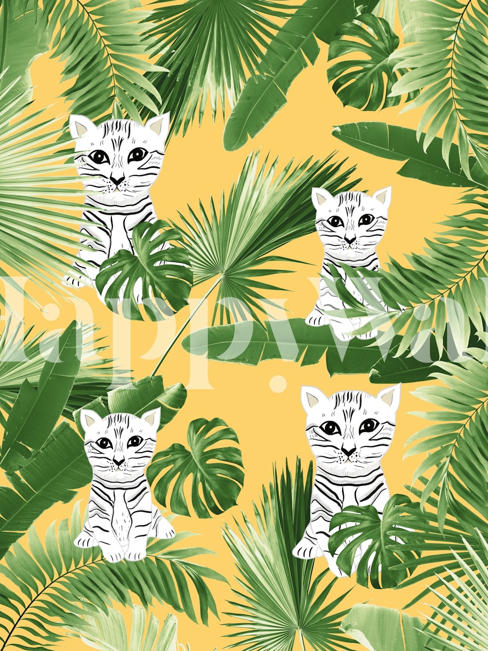 Baby Cat in the Jungle wallpaper design