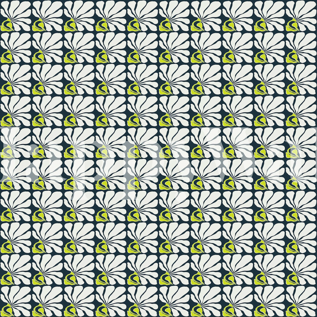 Flowing Floral FUN diseño de papel tapiz en una habitación