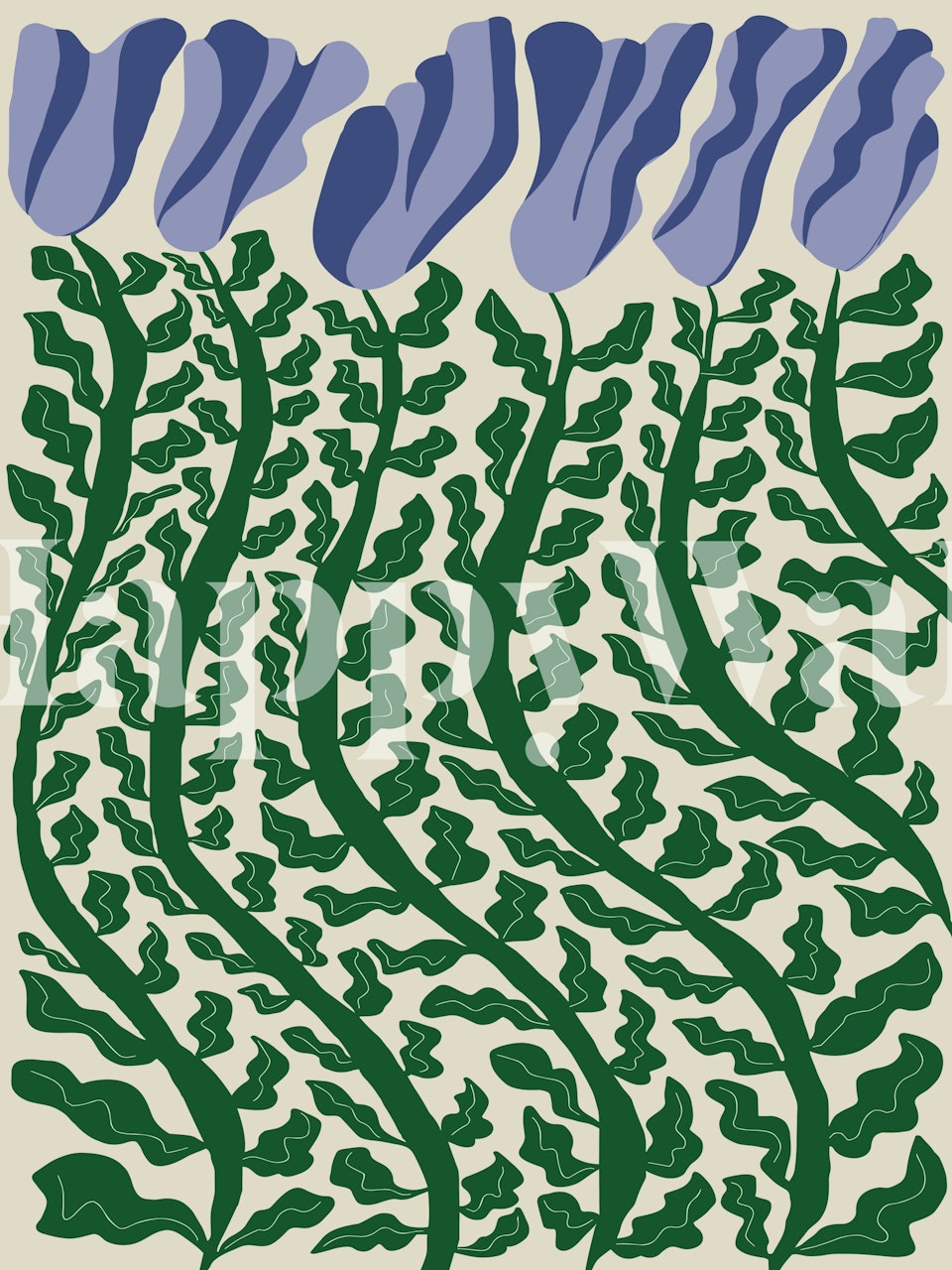 Green Leaf wallpaper design in a room