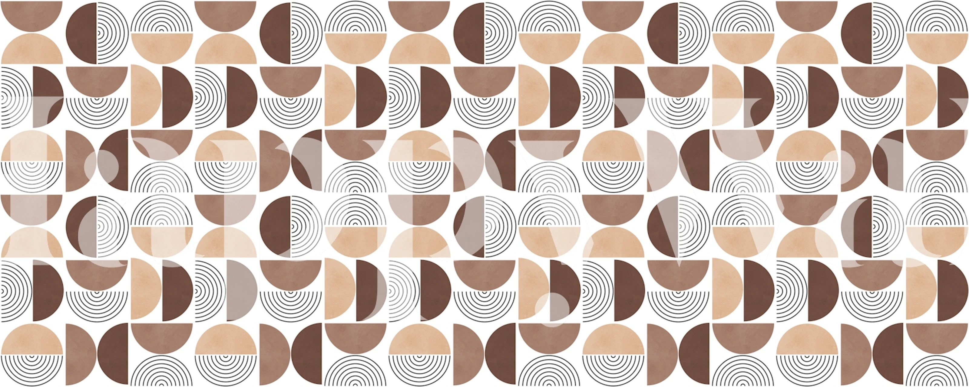 Geometric patterns with brown and beige colors in a modern design wallpaper