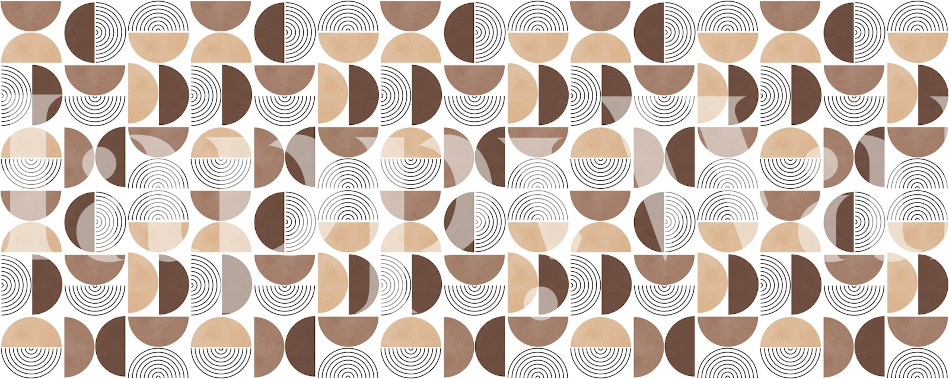 Geometric patterns with brown and beige colors in a modern design wallpaper