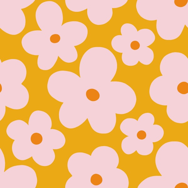 Lulu Scandi Flowers - Pink and Yellow - M