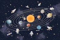 Galactic Learning on Dark Blue papiers peint