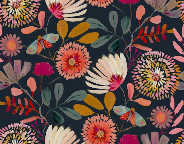 Sophisticated Botanicals painted Floral Black