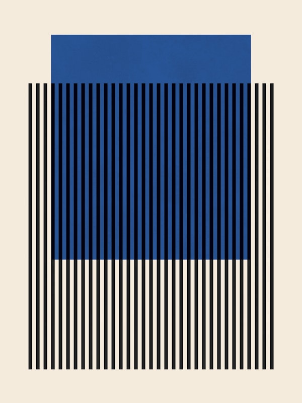 Blue Geometric Stripe Design