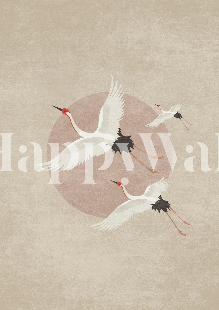 Iso Lightt wallpaper featuring cranes in a room