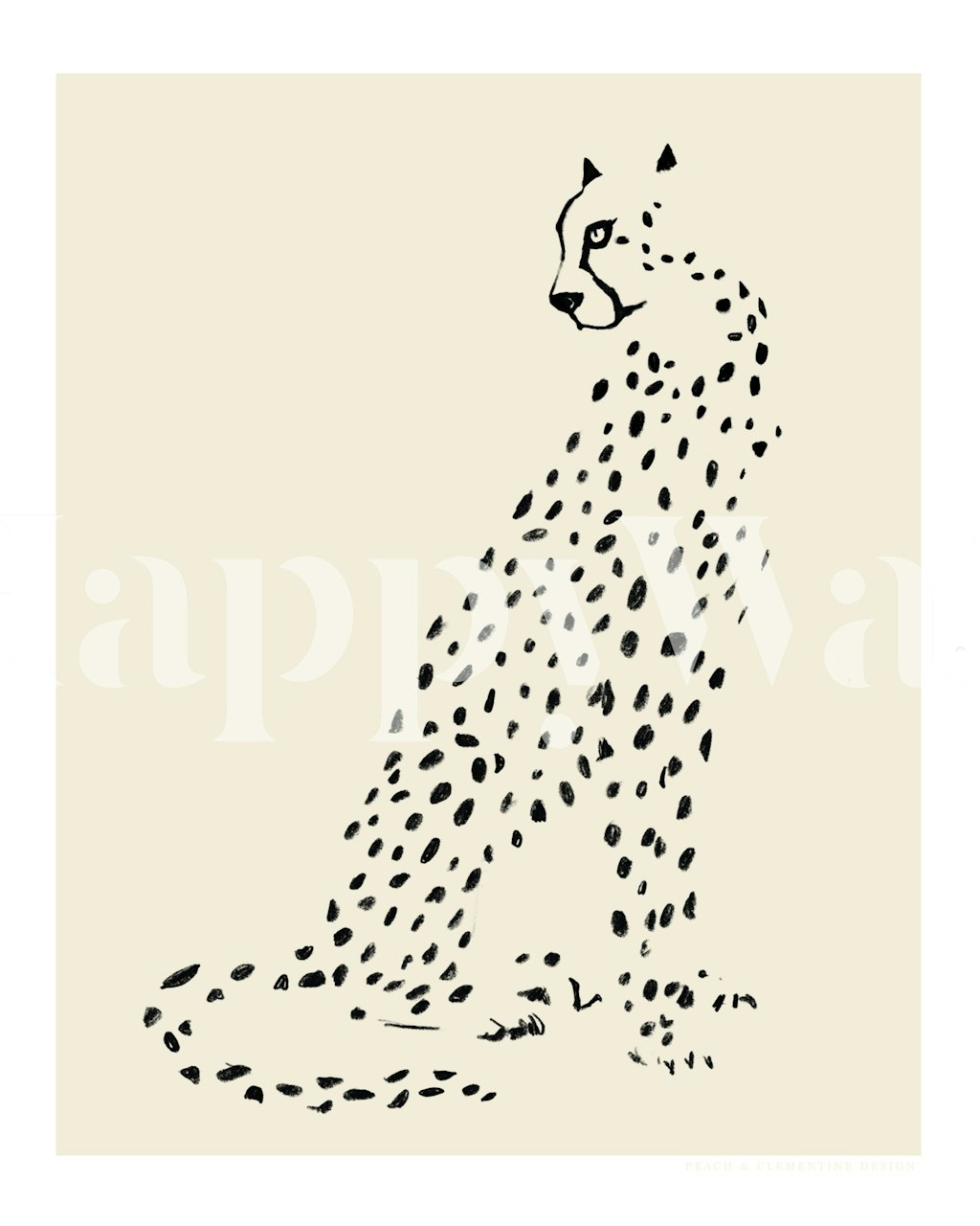 Papel pintado Pandc Leopard mostrado en una habitación