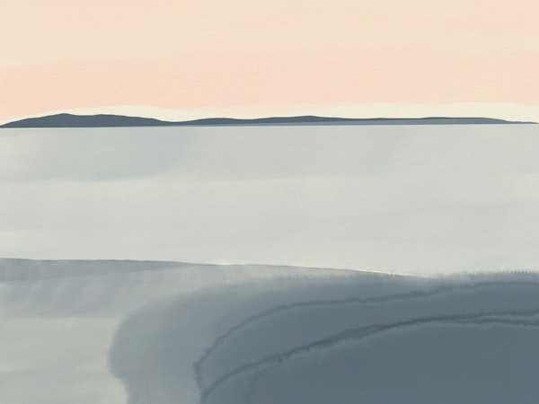 Plain Seascape Muted Washed