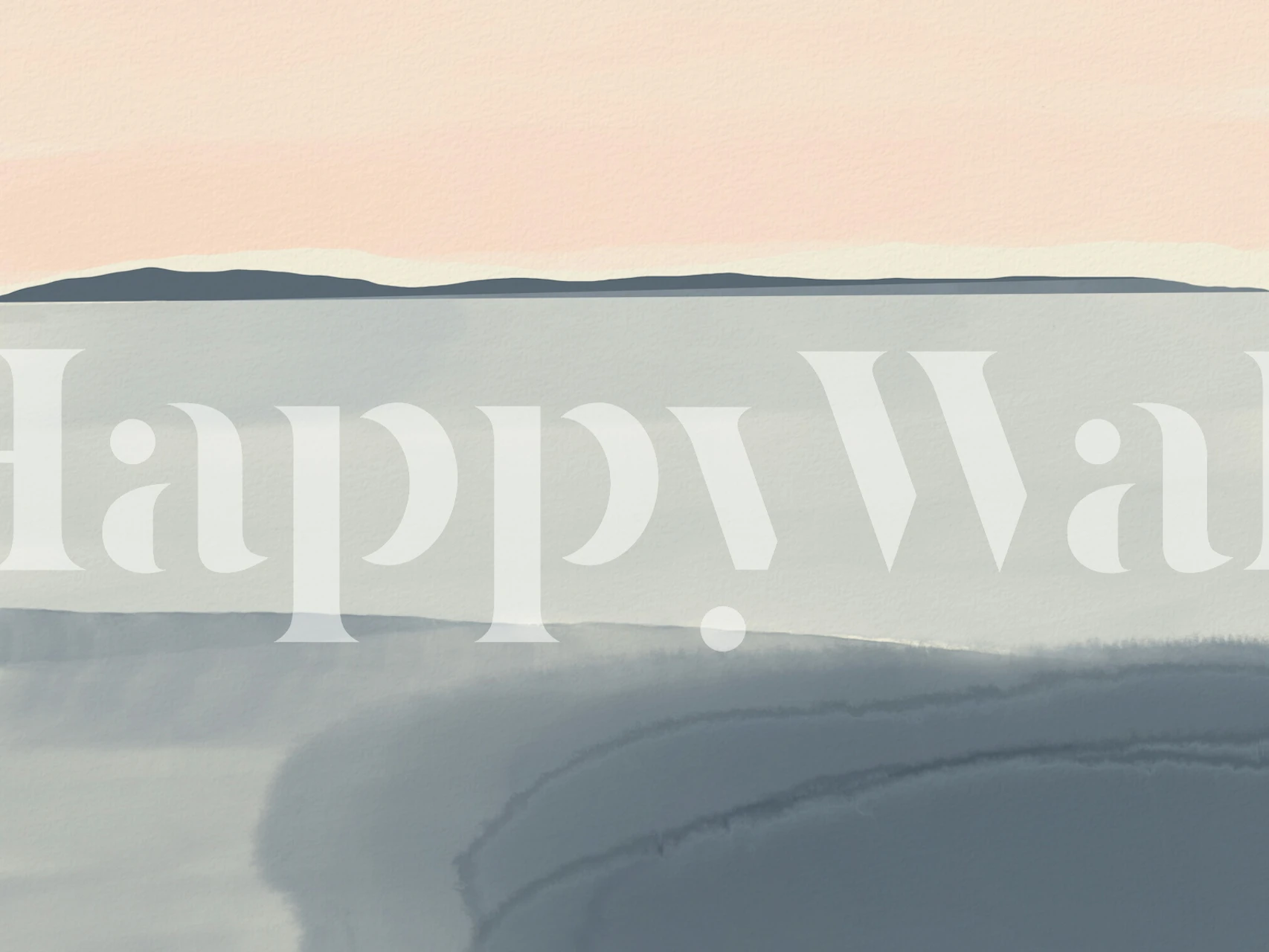 Plain Seascape Muted Washed wallpaper in a room