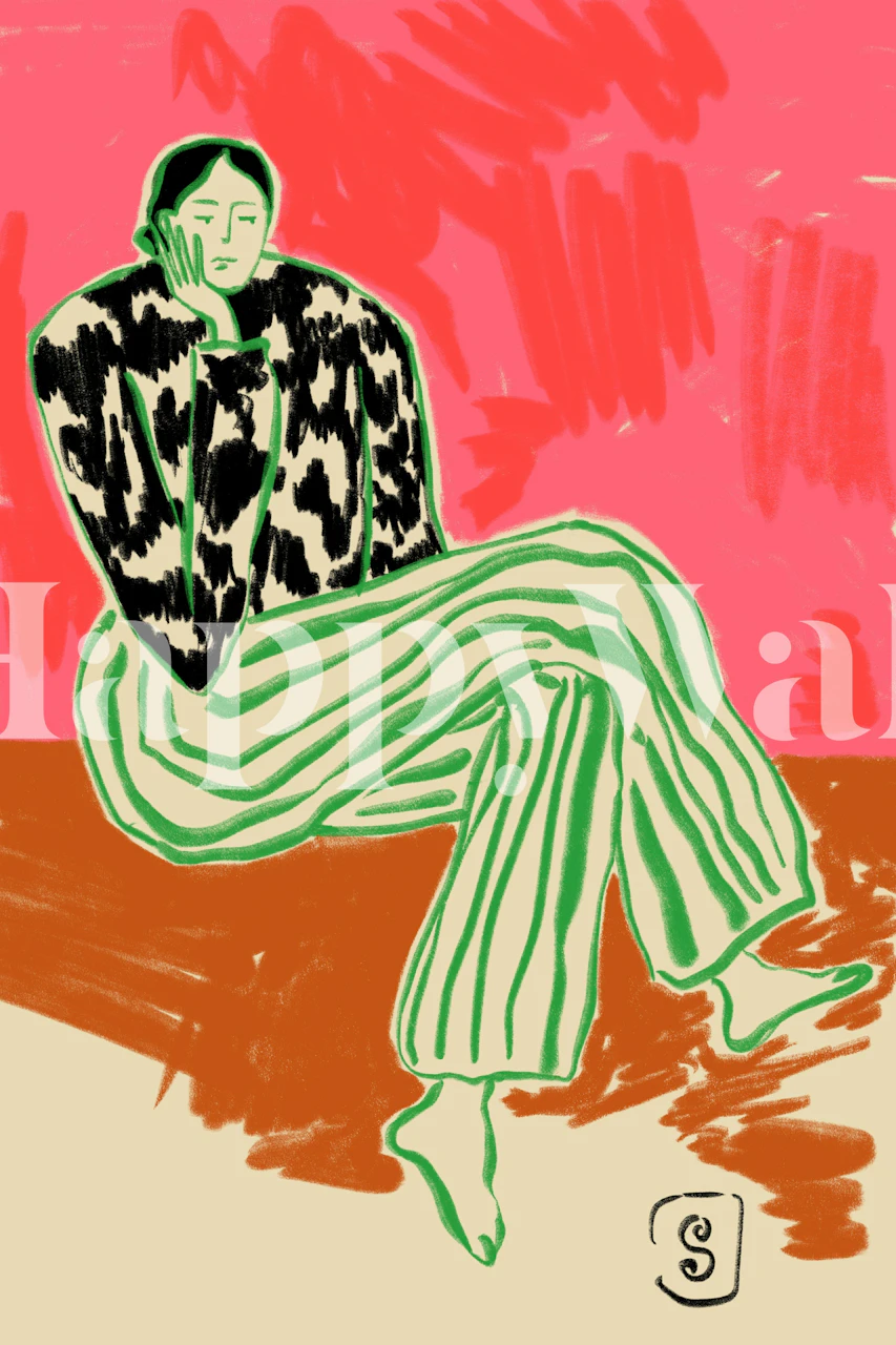 Calm Woman Portrait wallpaper in a room