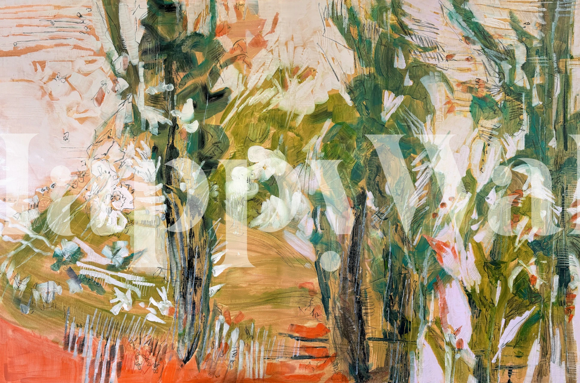 Verdant Whispers wallpaper in a room