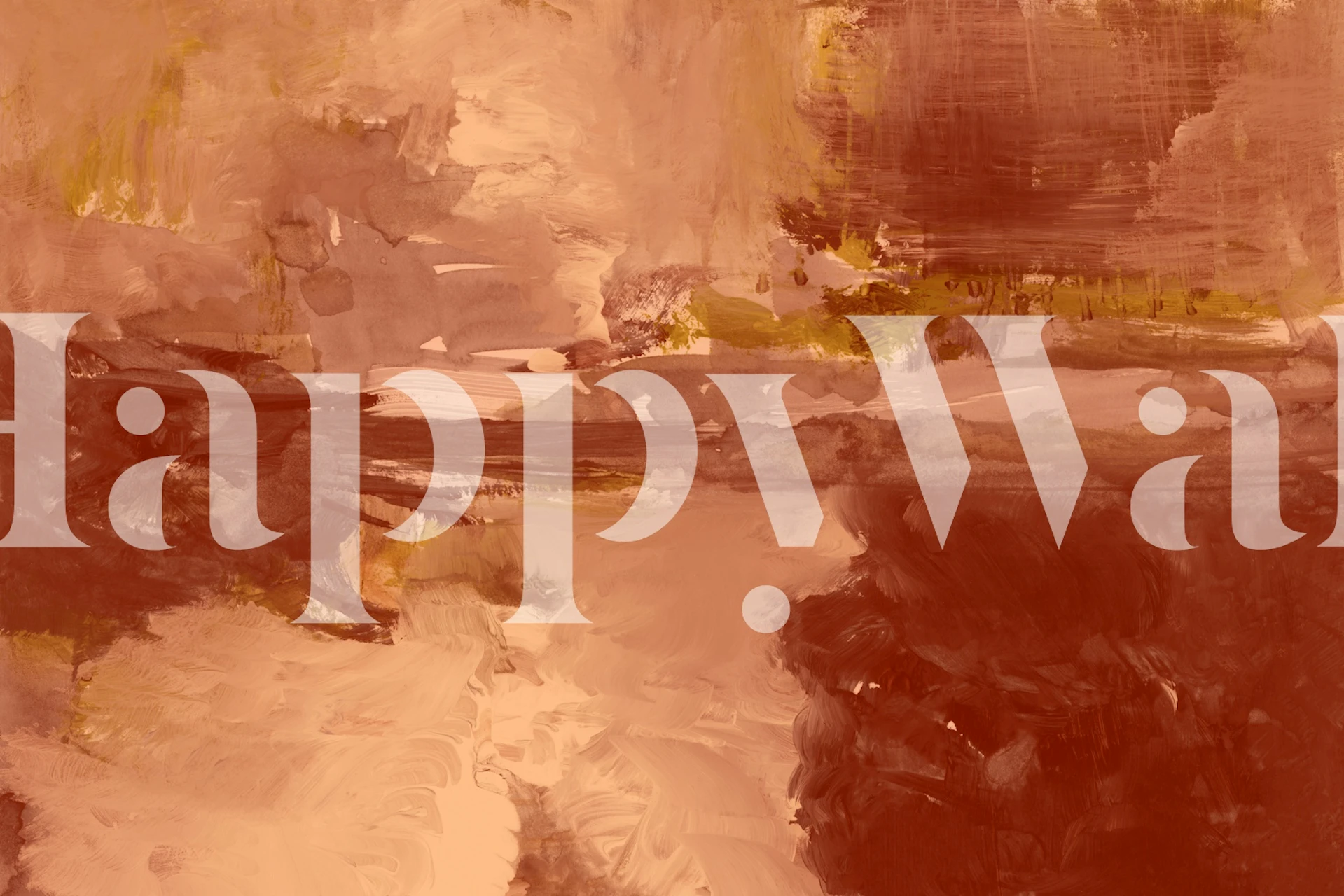 Abstract landscape wallpaper with earthy tones of terracotta and cream