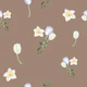 Narcissus & Tulip Pattern on Mocca Mousse