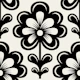 Stylish Black and White Retro Blooms