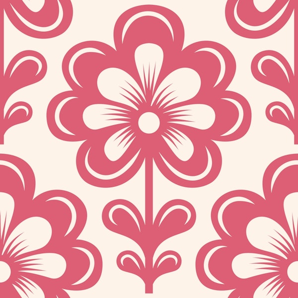 Pink Retro Daisies Symphony