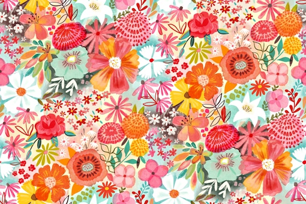 summer garden in full bloom