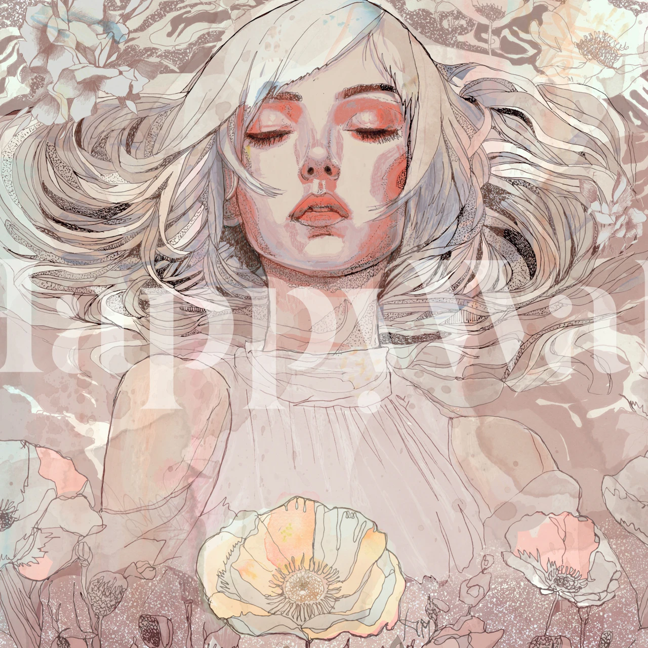 Ethereal Blossom Whispers tapet i et rum