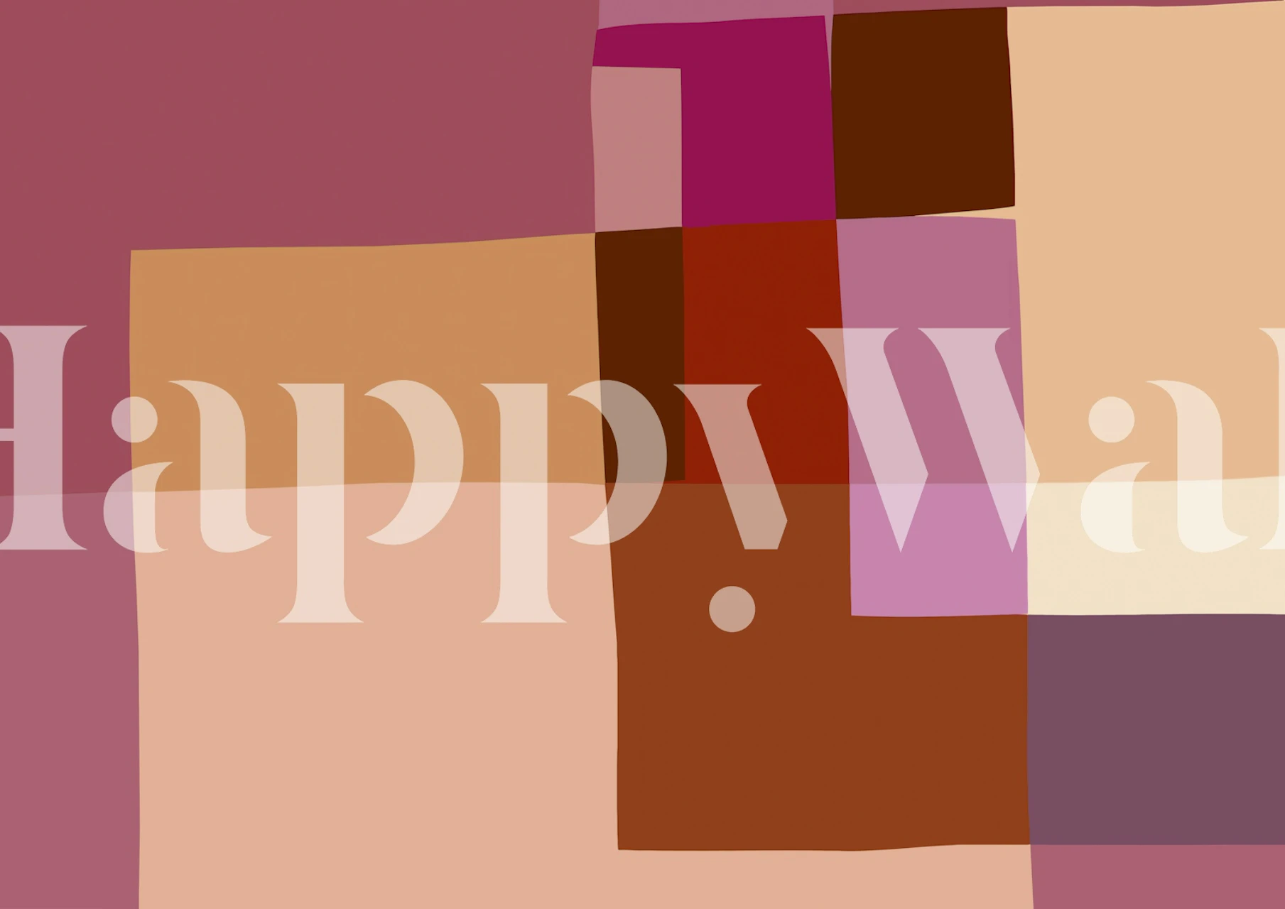 Mosaic Colorblocking wallpaper in burgundy and tan