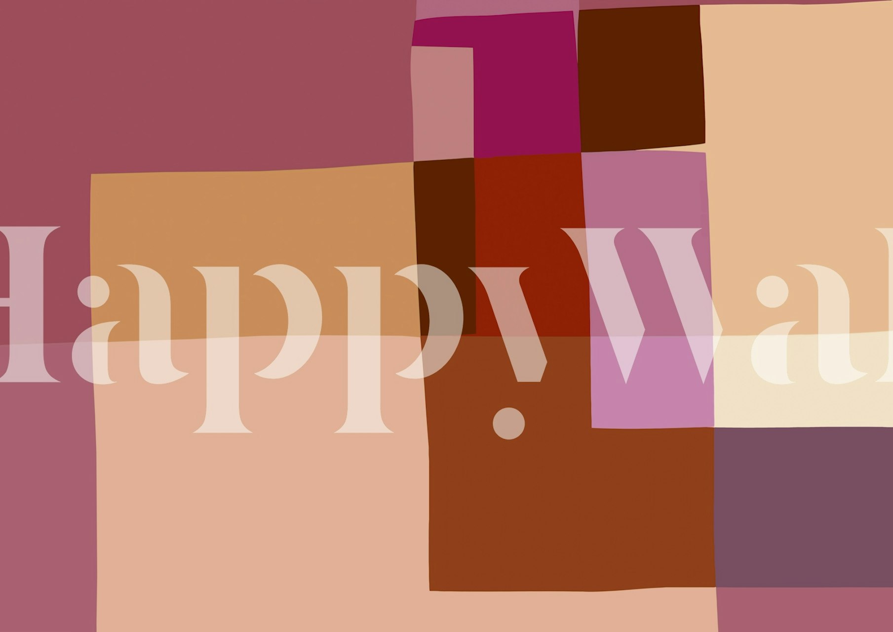 Mosaic Colorblocking wallpaper in burgundy and tan