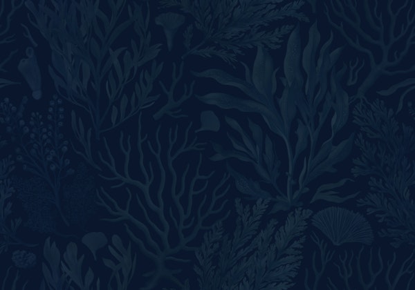 Mystical Ocean Underwater Garden Dark Blue