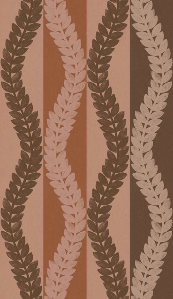 Mocha Leafy Stripes