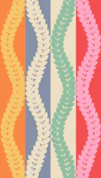 Colorful Leafy Stripes behang