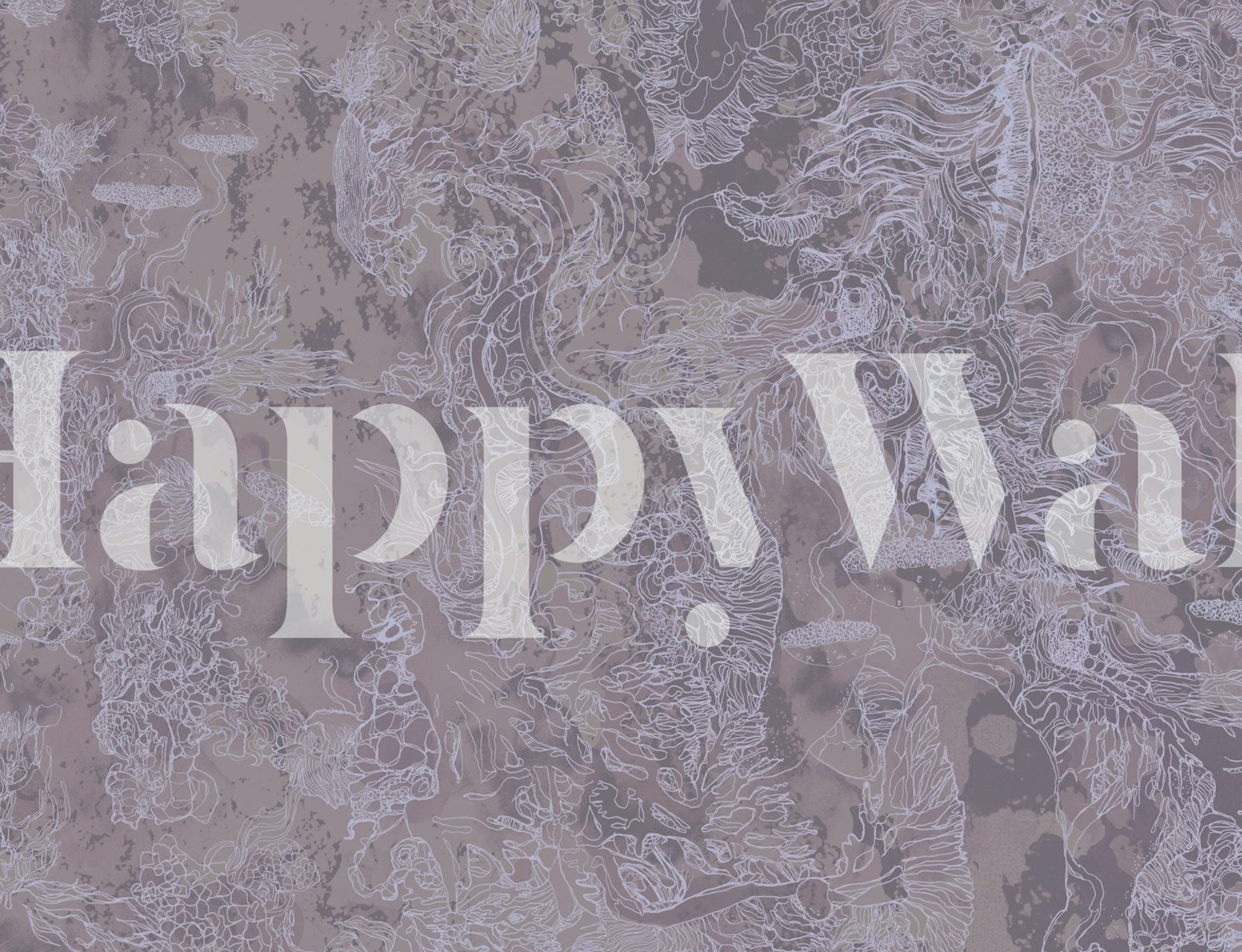 Purple floral wallpaper with intricate patterns in a vintage style.