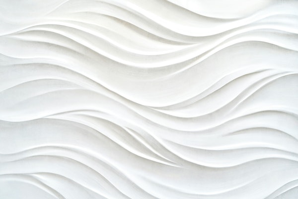 Abstract Clay Waves Art White
