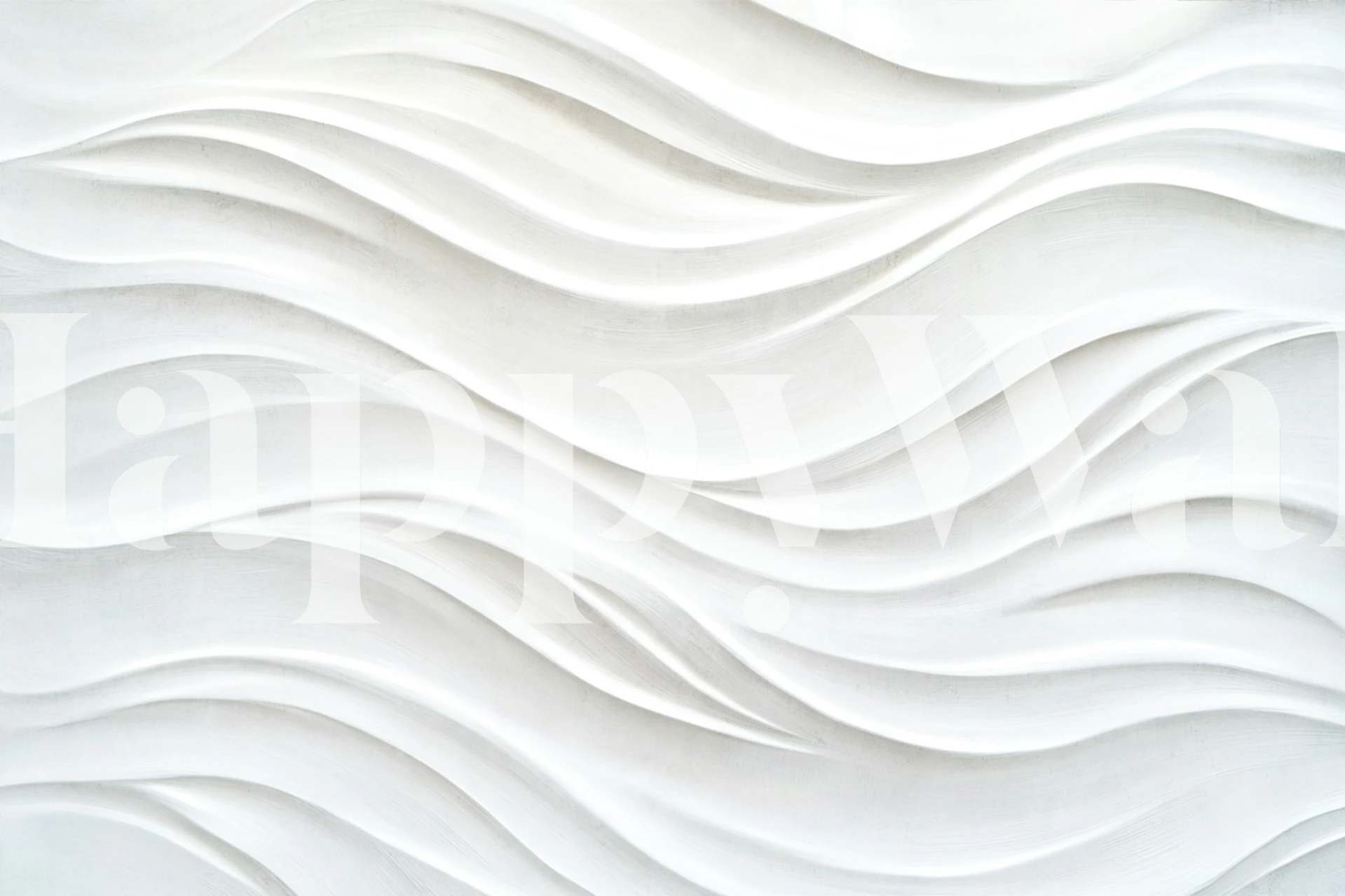 Abstract clay waves art wallpaper in a room
