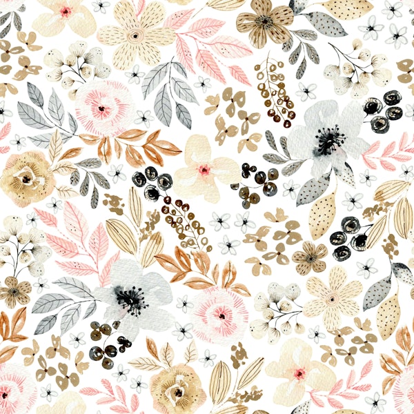 Watercolor Naive Flowers