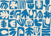 Matisse Abstract Modern Papercut Bold Blue wallpaper