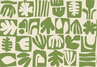 Matisse Abstract Modern Papercut Warm Green wallpaper