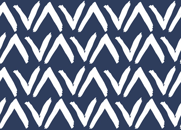 V Shape Chevron | White on Dark Blue Indigo