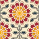 Colorful Floral Symmetry in Red Yellow - S