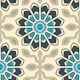 Colorful Floral Symmetry in Blue Gray - L
