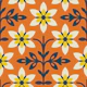 Radiant Vintage Flower Vibes in Orange - L