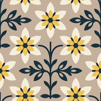 Radiant Vintage Flower Vibes in Beige - L tapete