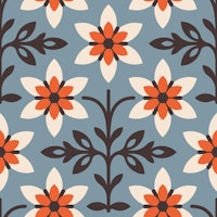 Radiant Vintage Flower Vibes in Blue - L tapete