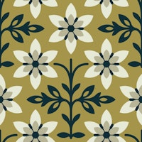 Radiant Vintage Flower Vibes in Khaki - L tapete