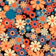 Retro Garden Groovy Nighttime Floral Large